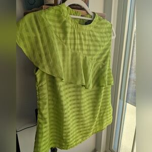 Rare Lime Ruffled Blouse